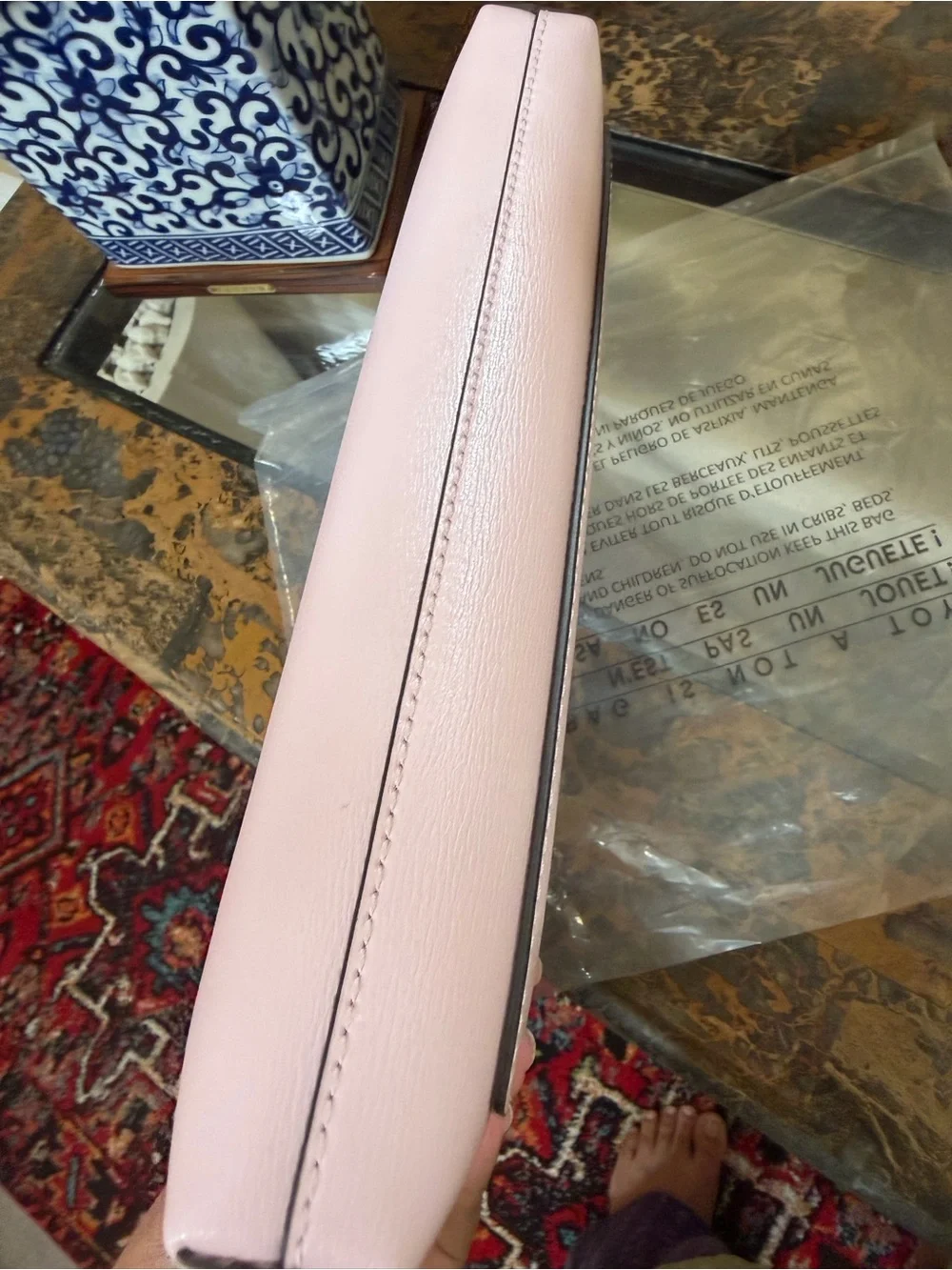 Tory Burch Pale Pink Leather Swing Bag